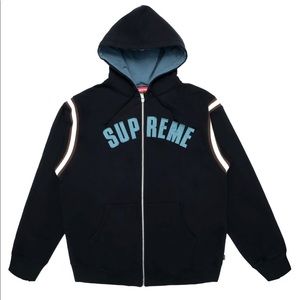 Black, Blue, and Brown Authentic Supreme Zip Up hoodie, never worn